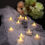 LOGUIDE Beyaz Simli Led Tea Light Mum (12 Adet)