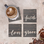 P. Graham Dunn 4 Para Seramik Bardak Altl (Love Faith Grace)