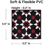 MOSAICANA Silikon Desenli 4 Adet Bardak Altl (Siyah)