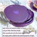 AMOYSTONE Mor Agate Bardak Altl Set (4 Adet)