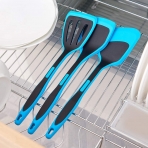 DESLON Silikon Spatula Set (3 Para) (Siyah-Mavi)