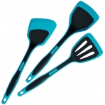 DESLON Silikon Spatula Set (3 Para) (Siyah-Mavi)