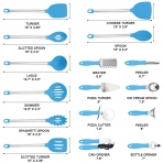 DESIGN VEICA Paslanmaz elik Spatula Seti (42 Para) (Mavi)