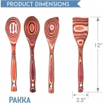 Island Bamboo Pakkawood Spatula Seti (7 Para)(Krmz)