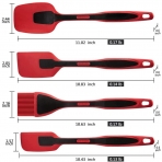 DESLON 4 Para Silikon Spatula Seti (Krmz)