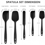 Hotec Silikon Spatula Seti (5 Para)(Siyah)