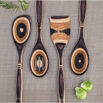 Island Bamboo Pakkawood Spatula Seti (7 Para)(Kahverengi)