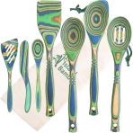 Island Bamboo Pakkawood Spatula Seti (7 Para)(Yeil)