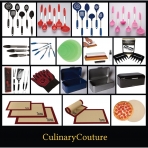 Culinary Couture Paslanmaz elik ve Silikon Mutfak Seti (Yeil)