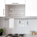 Country Kitchen Silikon Mutfak Gereleri Set (5 Para)(Beyaz)