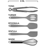 Country Kitchen Silikon Mutfak Gereleri Seti (5 Para)(Gri)