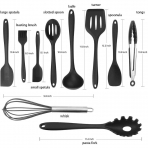 DAIXI Silikon Mutfak Gereleri Seti (11 Para)(Siyah)