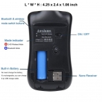 Awxlumv Bluetooth Wireless Mouse, Rechargeable Noiseless USB 2.4