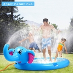 JUOIFIP Sprinkler ime ocuk Su Oyun Mat (Mavi)(210cm)