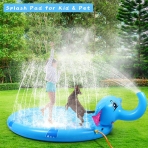 JUOIFIP Sprinkler ime ocuk Su Oyun Mat (Mavi)(210cm)