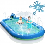 TNELTUEB Sprinkler ocuk Su Oyun Mat (175cm)(Mavi)