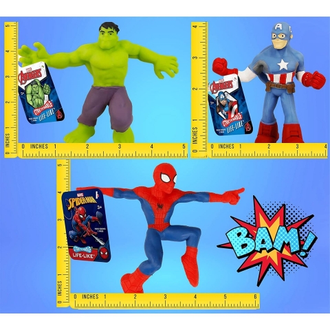 JA-RU Marvel Avengers Stretchy Toys Heroes Aksiyon Figr(3 para)