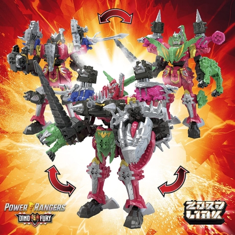 Power Rangers Dino Fury Megazord Mega Aksiyon Figr(5 para)