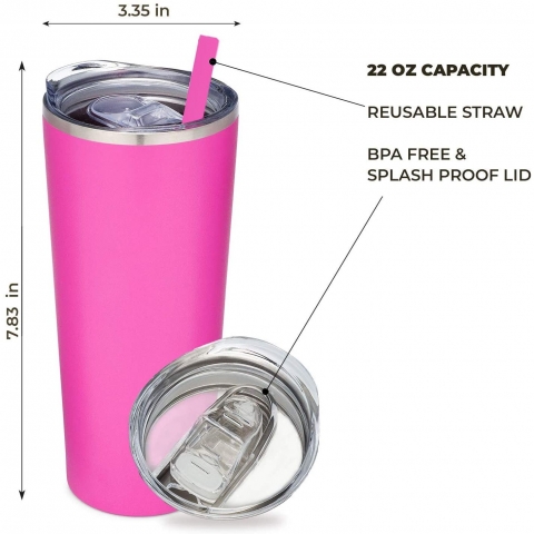 SassyCups 650 mL elik Termos(Pembe)