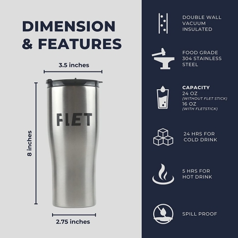 Flet Tumbler 710 mL  elik termos(Gri)