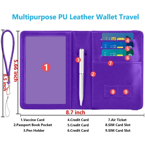 JanCalm RFID Korumal Erkek Deri Pasaportluk (Mor)