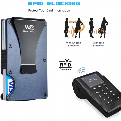 Waylipun RFID Korumal Erkek Alminyum Kartlk (Lacivert)