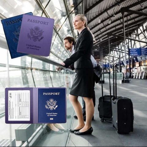 Sofpadur Deri Pasaportluk(2 Adet)(Lacivert/Mor)