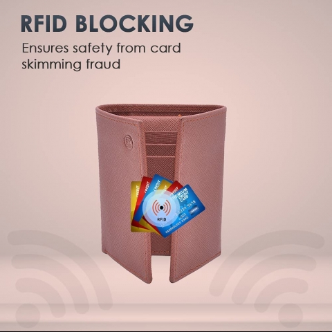 Leather SR RFID Korumal Kadn Deri Czdan (Tan)