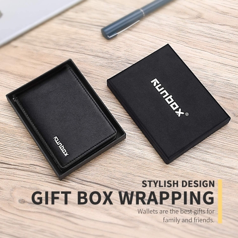 RUNBOX RFID Korumal Erkek Deri Kartlk (Siyah)