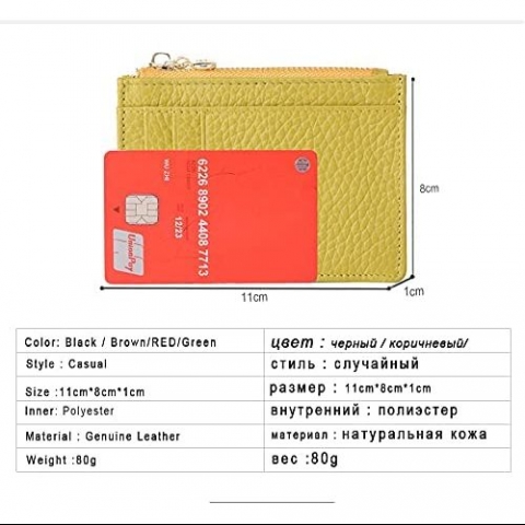 Ronan Bag RFID Korumal Kadn Deri Czdan (Yellow)