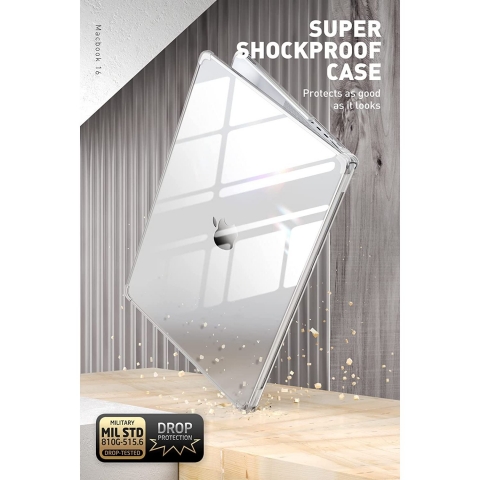 SUPCASE Unicorn Beetle Clear Serisi Macbook Pro Klf (16 in)-Clear