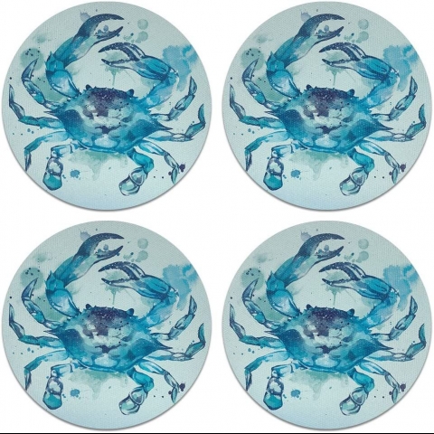 CARIBOU Coasters Dekoratif Bardak Altl(Mavi, 4 Adet)