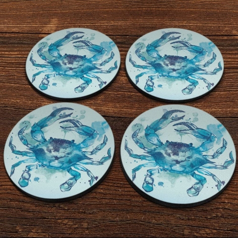 CARIBOU Coasters Dekoratif Bardak Altl(Mavi, 4 Adet)