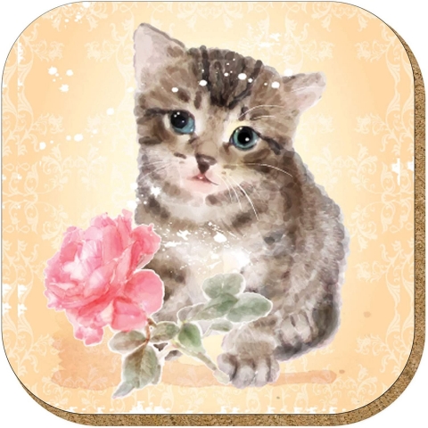 Pictor Gift Mantar Bardak Altl(Kedi Figrl, 4 Adet)