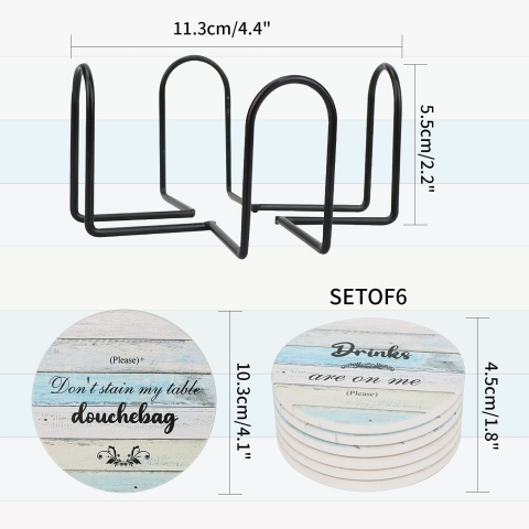 GUIFIER Dekoratif Bardak Altl (Renkli, 6 Adet)