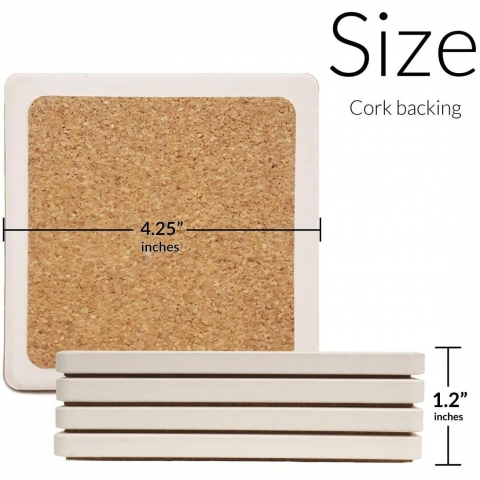 CoasterStone Seramik Bardak Altl (Kaplumbaa Desenli, 4 Adet)