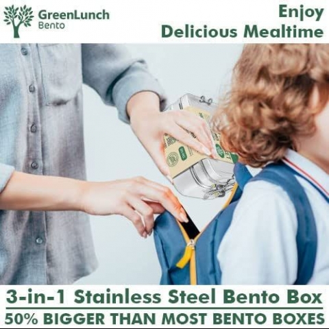 GreenLunch Bento Paslanmaz elik Beslenme Kutusu (Gri)