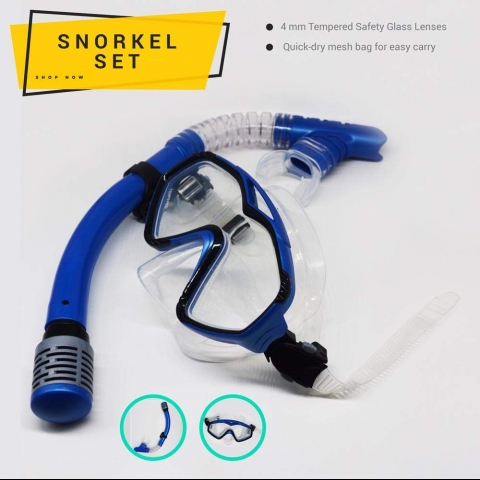 SKP Products Adult Snorkel Set 4 mm Tempered Resistant Glass Anti