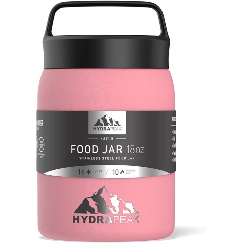 Hydrapeak Paslanmaz elik Yemek Termosu (530ml, Bubblegum)