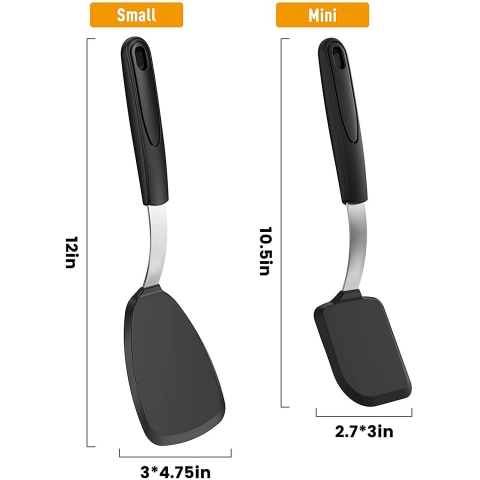 BANKKY Silikon Spatula Seti(Siyah, 2 Para)