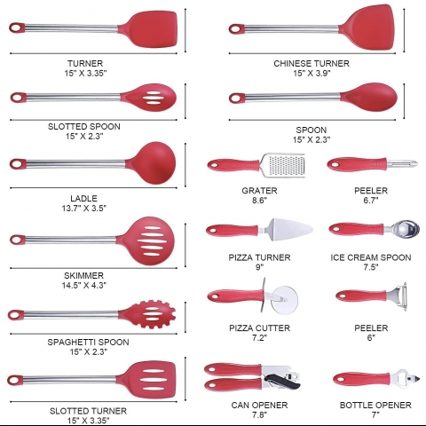 DESIGN VEICA Silikon Mutfak Gereleri Seti (Beyaz, 42 Para)