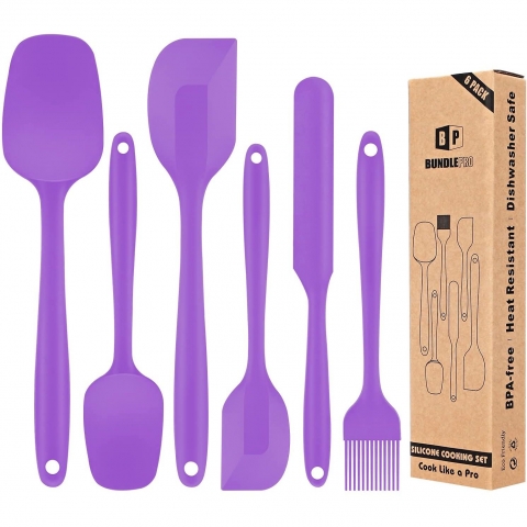 BUNDLEPRO Silikon Spatula Seti (5 Para, Mor)