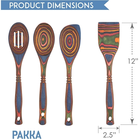 Island Bamboo Tahta Mutfak Gereleri Seti(Renkli, 4 Para)