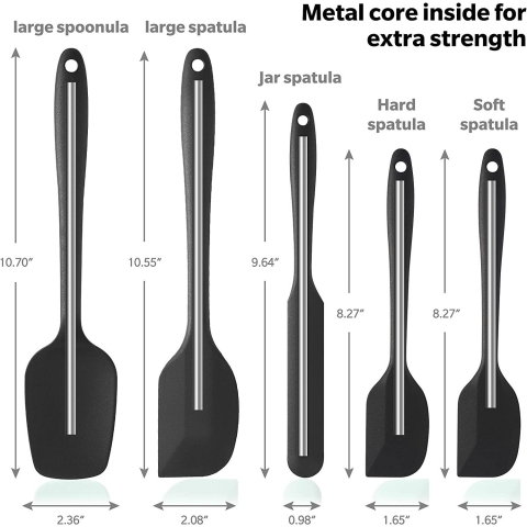 Wanbasion Silikon Spatula Seti (Siyah, 5 Para)