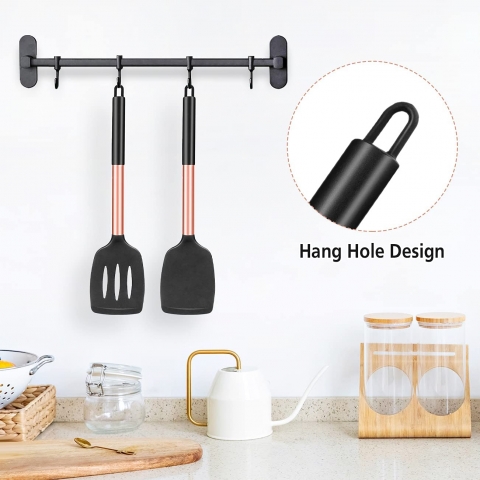 BUNDLEPRO Silikon Spatula Seti (2 Para, Siyah)