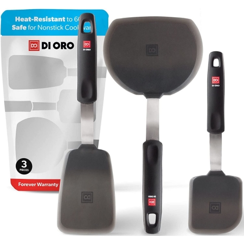 di Oro Living Designer Serisi Spatula Seti (3 Para, Siyah)