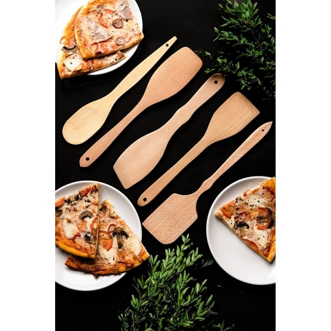 ECOSALL Tahta Spatula Seti (5 Para)