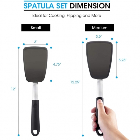 Unicook Silikon Spatula Seti (Gri, 2 Para)