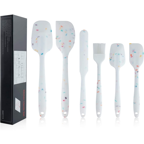 SHEbaking Silikon Spatula Seti (Beyaz, 6 Para)