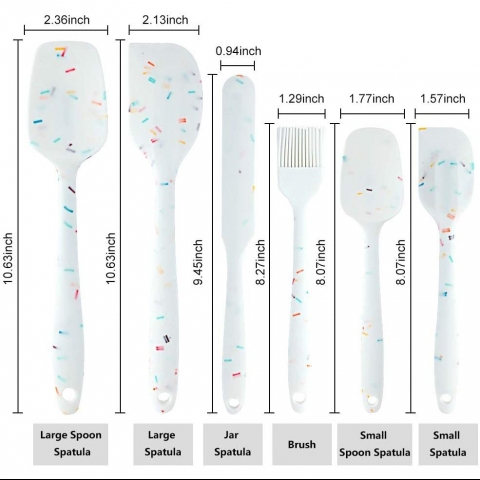 SHEbaking Silikon Spatula Seti (Beyaz, 6 Para)